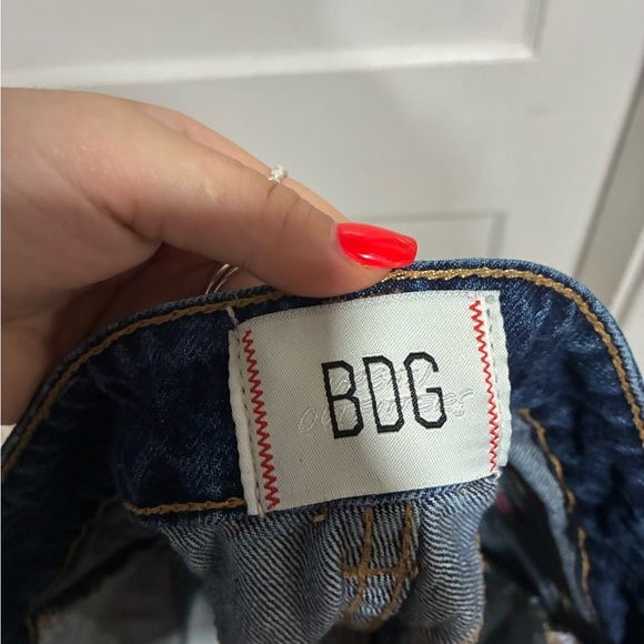 BDG Dark Blue Mid High Jean Shorts Size 27 - Picture 3 of 4